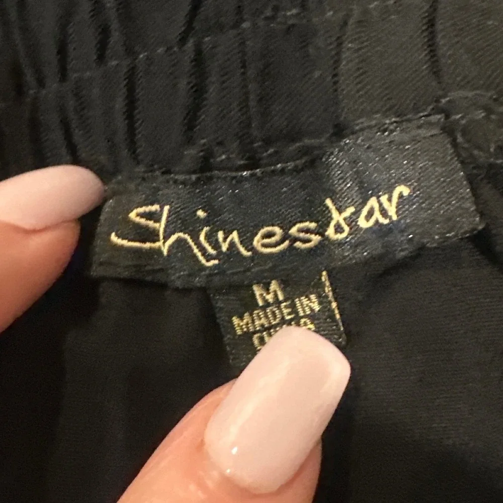 Shinestar Womens Black Tiered Mini Skirt Elastic Waist Ruffle Hem Size Medium